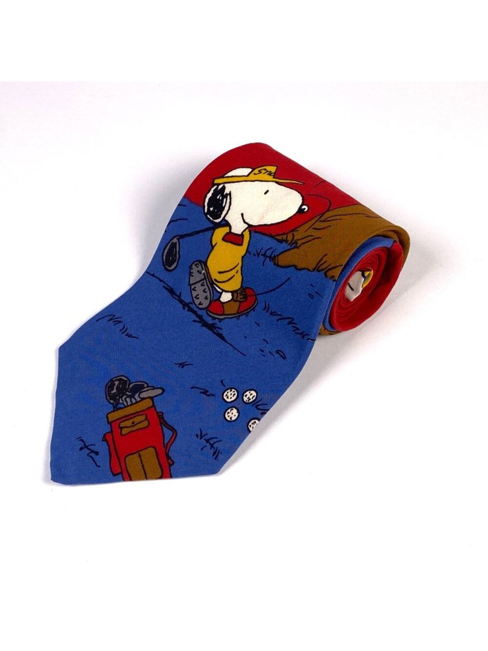 Vintage Snoopy Peanuts Golf Get a Birdie 100% Silk Tie
